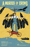 Poster for the UC Berkeley TDPS production of Murder of Crows, by Leila Singleton