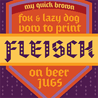 Pangram designed by Leila Singleton, featuring the Delve Fonts type family, Fleisch